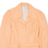 CLAUDINE Belted Womens Overcoat Coat Pink Wool S