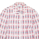 DELMOD Womens Overcoat Coat Pink Check M