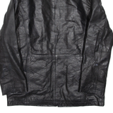 PAUL BERMAN Mens Jacket Black Leather S