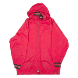 CHAMPION Mens Rain Jacket Red Nylon Hooded S