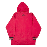 CHAMPION Mens Rain Jacket Red Nylon Hooded S