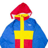 CATHEXeS Mens Windbreaker Jacket Red Nylon Hooded Colourblock M