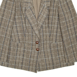 Womens Blazer Coat Brown Wool Check S