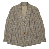 Womens Blazer Coat Brown Wool Check S