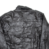 FLIGHT PATH Mens Motorcycle Jacket Black Leather S