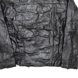 FLIGHT PATH Mens Motorcycle Jacket Black Leather S