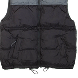 Reversible Mens Puffer Gilet Black Nylon XL