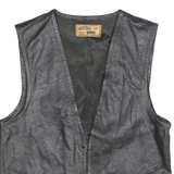 WESTERN HOUSE Mens Waistcoat Black Leather M