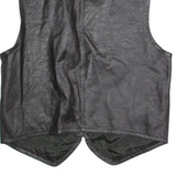 WESTERN HOUSE Mens Waistcoat Black Leather M