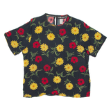SAG HARBOR Womens Printed Top Black Floral M