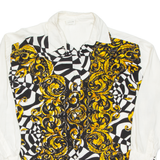 Womens Printed Blouse Gold Long Sleeve Crazy Pattern XL