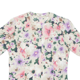 Womens Printed Blouse Beige Floral UK 12