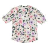 Womens Printed Blouse Beige Floral UK 12