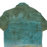 KARIN STEVENS Womens Printed Blouse Blue Collared Crazy Pattern UK 8