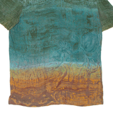 KARIN STEVENS Womens Printed Blouse Blue Collared Crazy Pattern UK 8