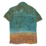 KARIN STEVENS Womens Printed Blouse Blue Collared Crazy Pattern UK 8