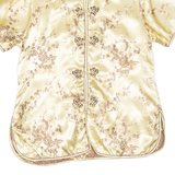 Eastern Inspired Womens Printed Blouse Gold High Neck Floral XL