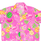 KING KAMEHA Womens Printed Blouse Pink V-Neck Floral L