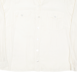 YOUR 6TH SENSE Womens Blouse Beige Collared Long Sleeve M