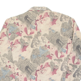 YESSICA Womens Printed Blouse Brown Long Sleeve Silk Crazy Pattern M