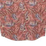 Womens Printed Blouse Brown V-Neck Long Sleeve Paisley 2XL