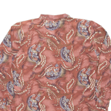 Womens Printed Blouse Brown V-Neck Long Sleeve Paisley 2XL