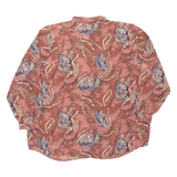 Womens Printed Blouse Brown V-Neck Long Sleeve Paisley 2XL