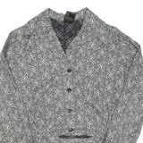 CANDA Womens Printed Blouse Grey V-Neck Long Sleeve Paisley S