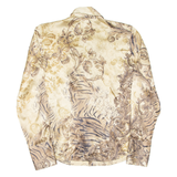 Womens Printed Blouse Gold Collared Long Sleeve Silk Paisley S