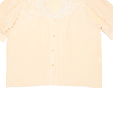 PARIS Womens Blouse Orange Silk L