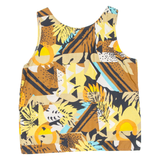 DI MARIO Womens Printed Vest Brown Sleeveless Crazy Pattern M