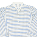 Womens Printed Blouse Blue 3/4 Sleeve Striped S