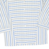Womens Printed Blouse Blue 3/4 Sleeve Striped S