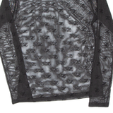 Sheer Womens Printed Top Black Long Sleeve M