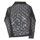 Sheer Womens Printed Top Black Long Sleeve M