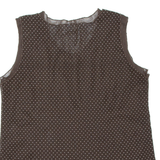 LINA Womens Printed Vest Brown Sleeveless Spotted XL