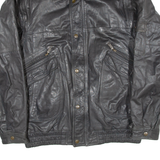 CANDA Insulated Mens Motorcycle Jacket Black Leather L