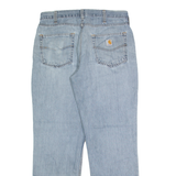CARHARTT Distressed Mens Jeans Blue Regular Straight Stone Wash W34 L32