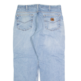 CARHARTT Fleece Lined Mens Jeans Blue Regular Straight Stone Wash W36 L30