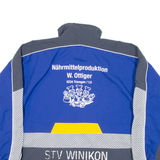 LEU Mens Track Jacket Blue Nylon M