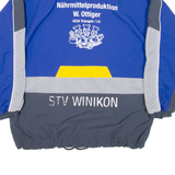 LEU Mens Track Jacket Blue Nylon M