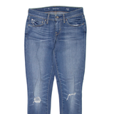 LEVI'S Distressed Demi Curve Womens Jeans Blue Skinny Stone Wash W24 L27