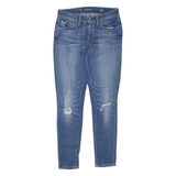 LEVI'S Distressed Demi Curve Womens Jeans Blue Skinny Stone Wash W24 L27