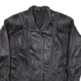 Womens Overcoat Coat Black Leather S