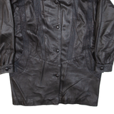 Womens Overcoat Coat Black Leather S
