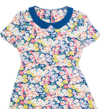 CATH KIDSTON Womens A-Line Dress Blue Floral Short Sleeve Knee Length UK 12