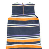 TED BAKER Womens Shift Dress Blue Striped Sleeveless Knee Length S