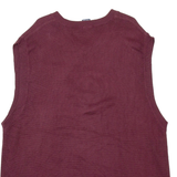 NAUTICA Womens Patterned Vest Maroon V-Neck Chunky Knit Sleeveless 2XL
