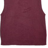 NAUTICA Womens Patterned Vest Maroon V-Neck Chunky Knit Sleeveless 2XL