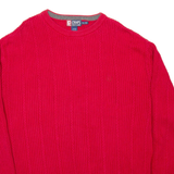 CHAPS RALPH LAUREN Mens Patterned Jumper Red Cable Knit 2XL